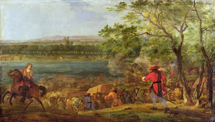 The Arrival of the Pontoneers for the Crossing of the Rhine, late 17th century